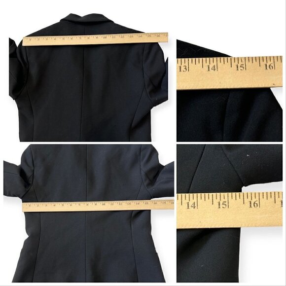 Maje Ritz Black Blazer with Lamb Leather Trim, Size 36FR - Picture 13 of 14